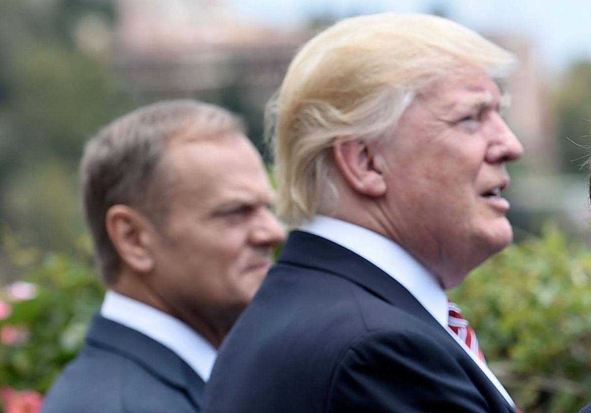 Donald Trump y Donald Tusk durante una cumbre del G7.