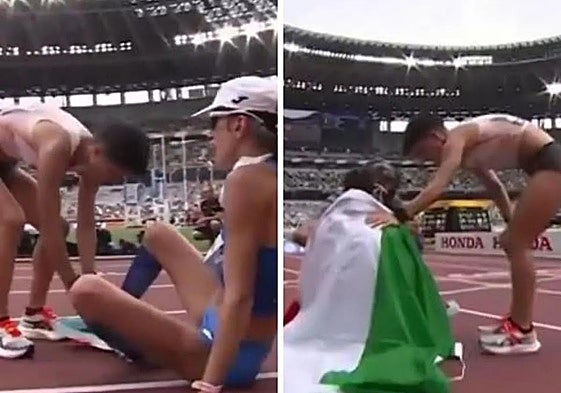 María Pérez junto a su rival Antonella Palmisano.