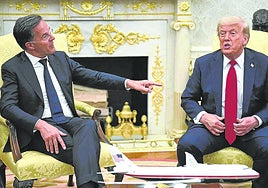 Mark Rutte, secretario general de la OTAN, y Donald Trump.