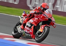 Marc Márquez, durante la carrera de MotoGP en Misano.