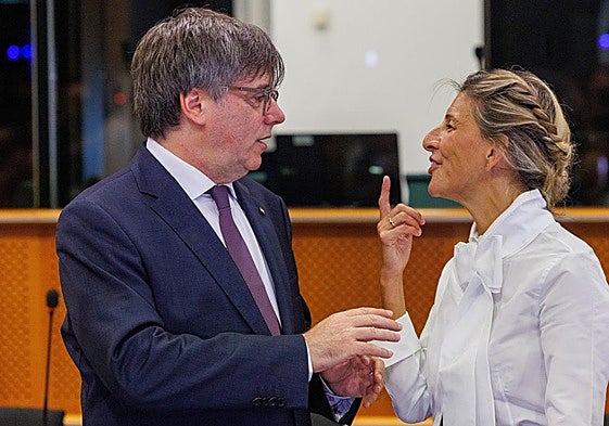 Puigdemont y Díaz, durante la reunión que ambos mantuvieron en septiembre de 2023.