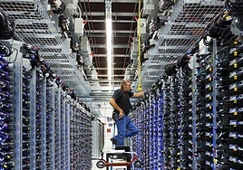 El interior de un centro de datos de Google.