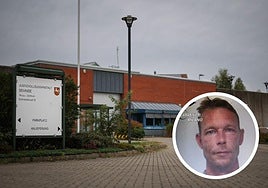 Entrada a la prisión donde se encuentra el principal sospechoso del secuestro de Madeleine McCann. A la derecha, Christian Brückner.