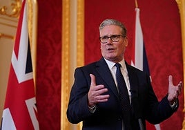 Keir Starmer en un acto en Londres este lunes.