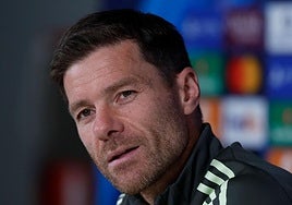 Xabi Alonso, durante la rueda de prensa.