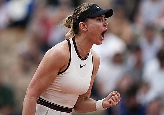 Paula Badosa, durante un partido.