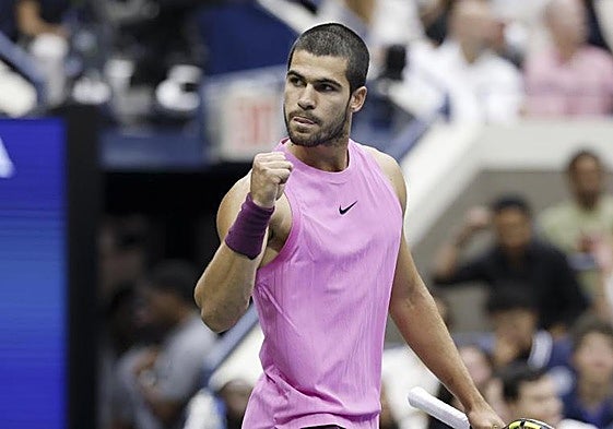 Carlos Alcaraz, durante un partido del US Open.
