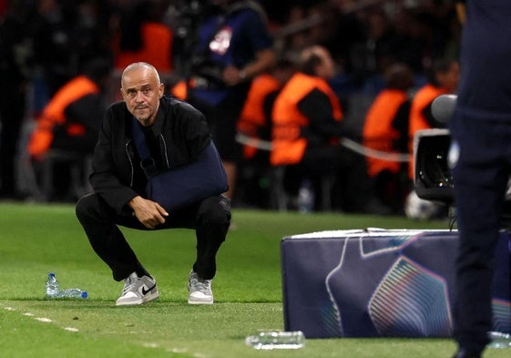 Luis Enrique durante su partido contra el Atalanta.