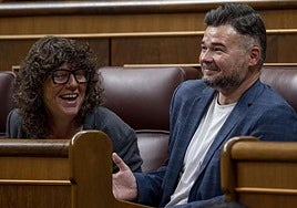 El portavoz de ERC Gabriel Rufián, durante la sesión plenaria del Congreso de los Diputados