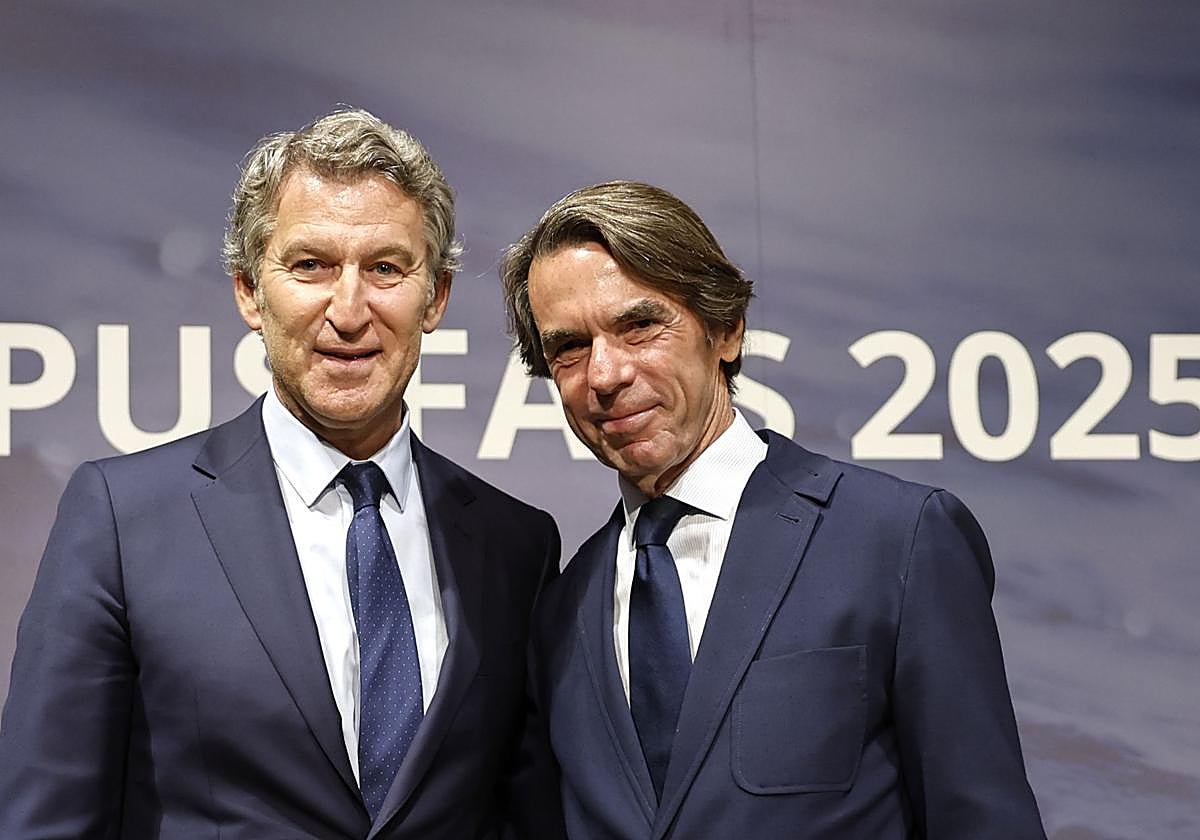 Feijóo y Aznar, este viernes, en la clausura del Campus FAES 2025.