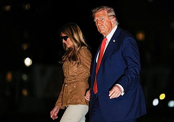 Donald Trump, presidente de Estados Unidos, junto a su esposa Melania