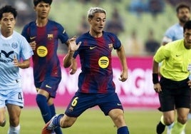 Gavi, en un partido de pretemporada.