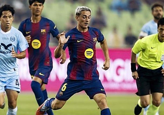 Gavi, en un partido de pretemporada.