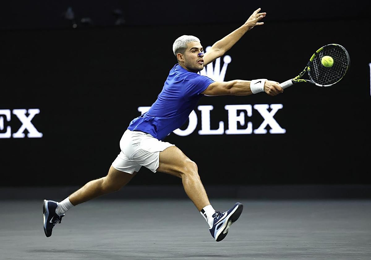 Carlos Alcaraz, durante un partido de la Laver Cup.