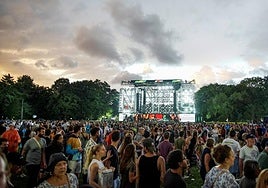 Un concierto de rock en Central Park, en Nueva York.