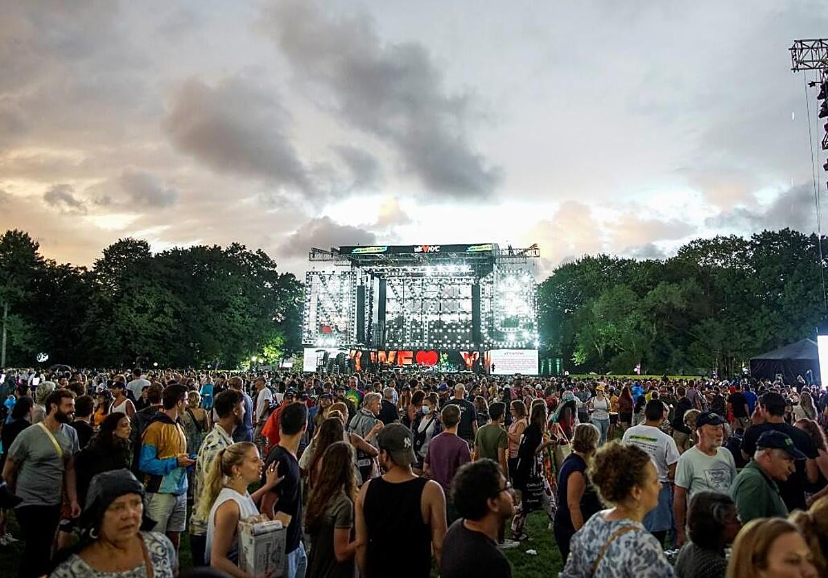 Un concierto de rock en Central Park, en Nueva York.