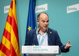 Jordi Turull, secretario general de Junts, en una rueda de prensa