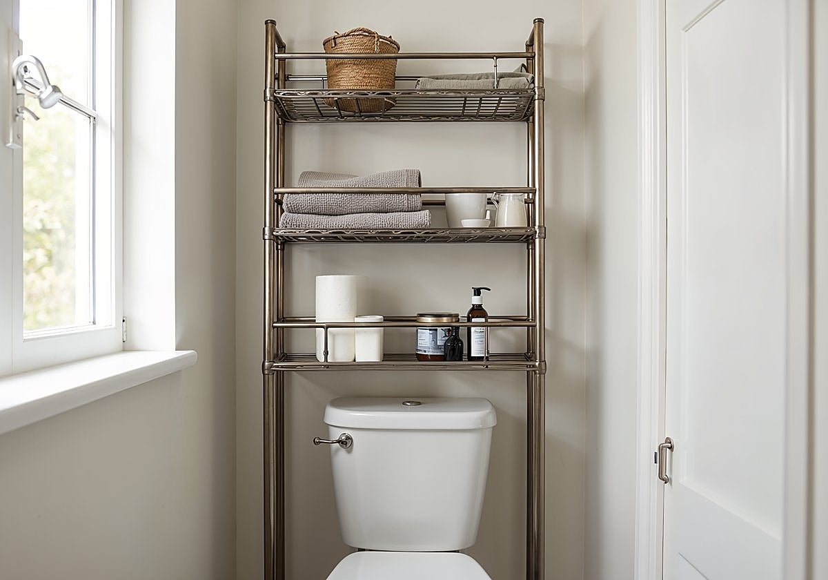 Esta estantería para poner sobre el inodoro o la lavadora es la solución perfecta a la falta de espacio