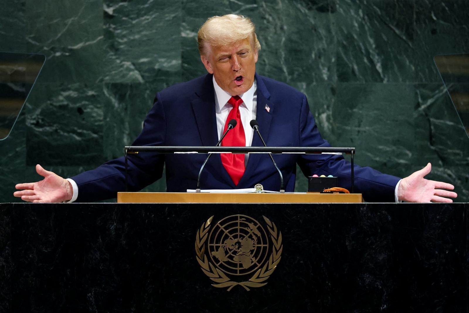 Trump, durante su discurso en Naciones Unidas.