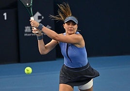 Paula Badosa, durante un partido.