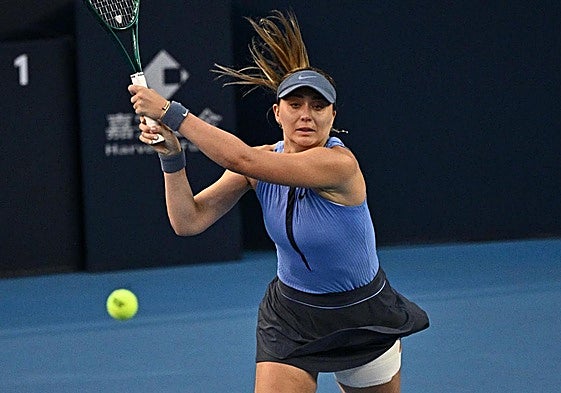 Paula Badosa, durante un partido.