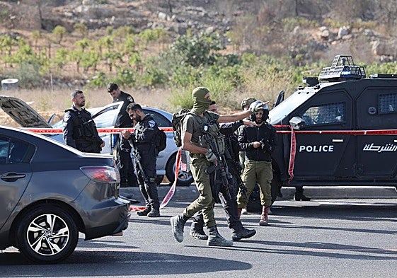 Guardias de seguridad israelíes a las afueras de Jerusalén.