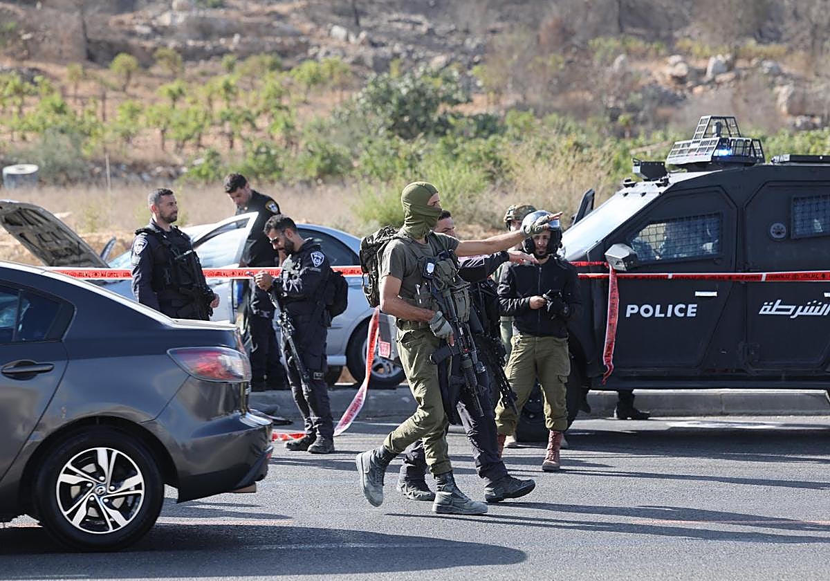 Guardias de seguridad israelíes a las afueras de Jerusalén.