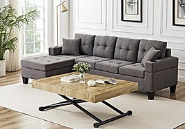 Necesitas esta mesa extensible y elevable que te servirá tanto para comer como de mesita de centro