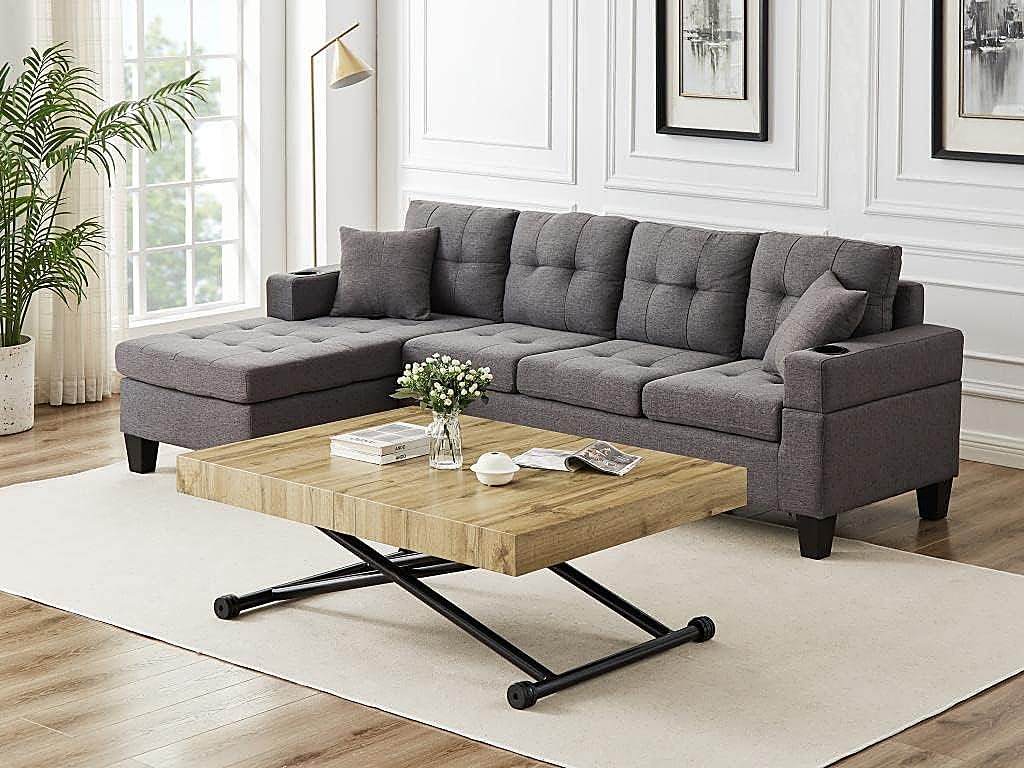 Necesitas esta mesa extensible y elevable que te servirá tanto para comer como de mesita de centro