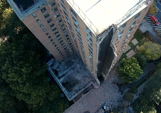 El derrumbe parcial del bloque de viviendas del Bronx en Nueva York.