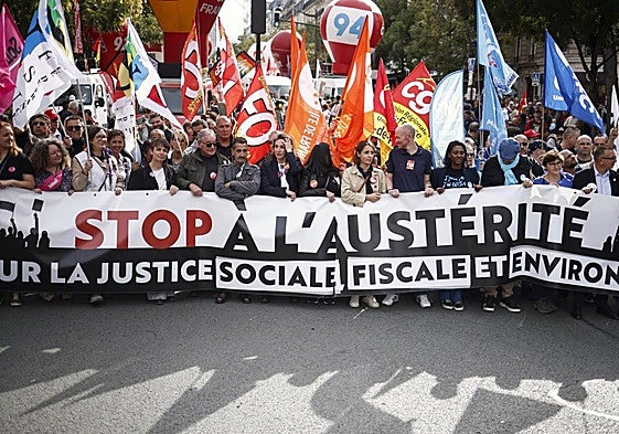 Manifestación contra la austeridad en Francia.