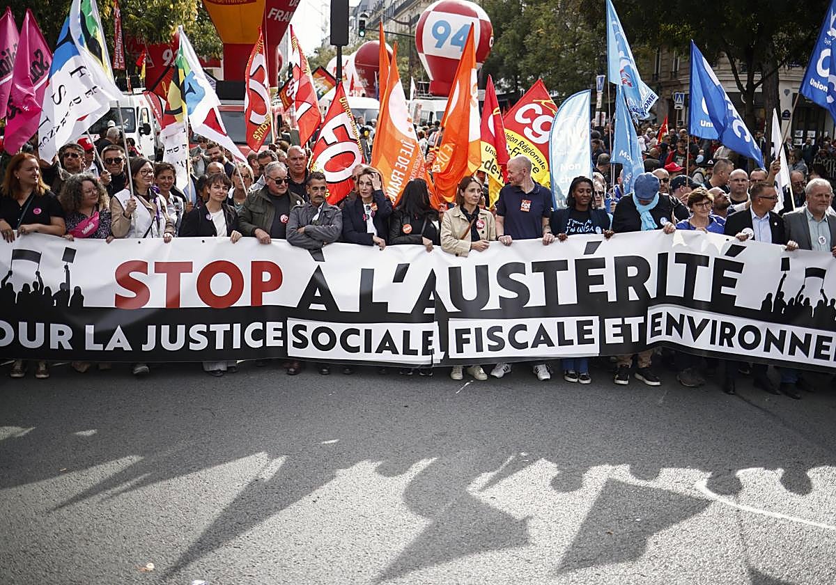 Manifestación contra la austeridad en Francia.