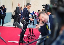 El presidente del Gobierno, Pedro Sánchez, este jueves en Copenhague, donde participó en una reunión de la Comunidad Política Europea