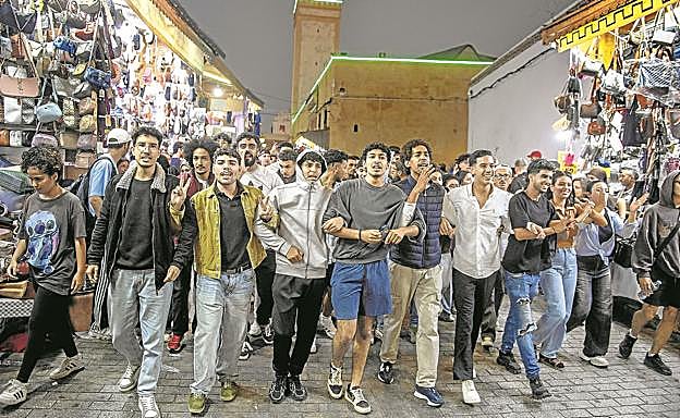 Manifestación organizada por la Voz de la Juventud Marroquí para exigir justicia social y mejores servicios públicos.