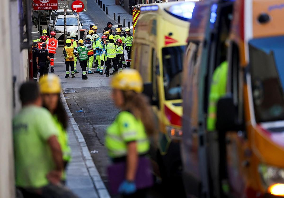 Rescatan los cuerpos de los cuatro desaparecidos en el derrumbe de un edificio en obras en Madrid