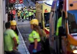Los servicios de emergencias, en el lugar de los hechos.