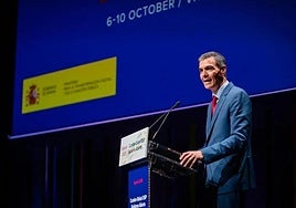 Sánchez, durante su participación en el Congreso
