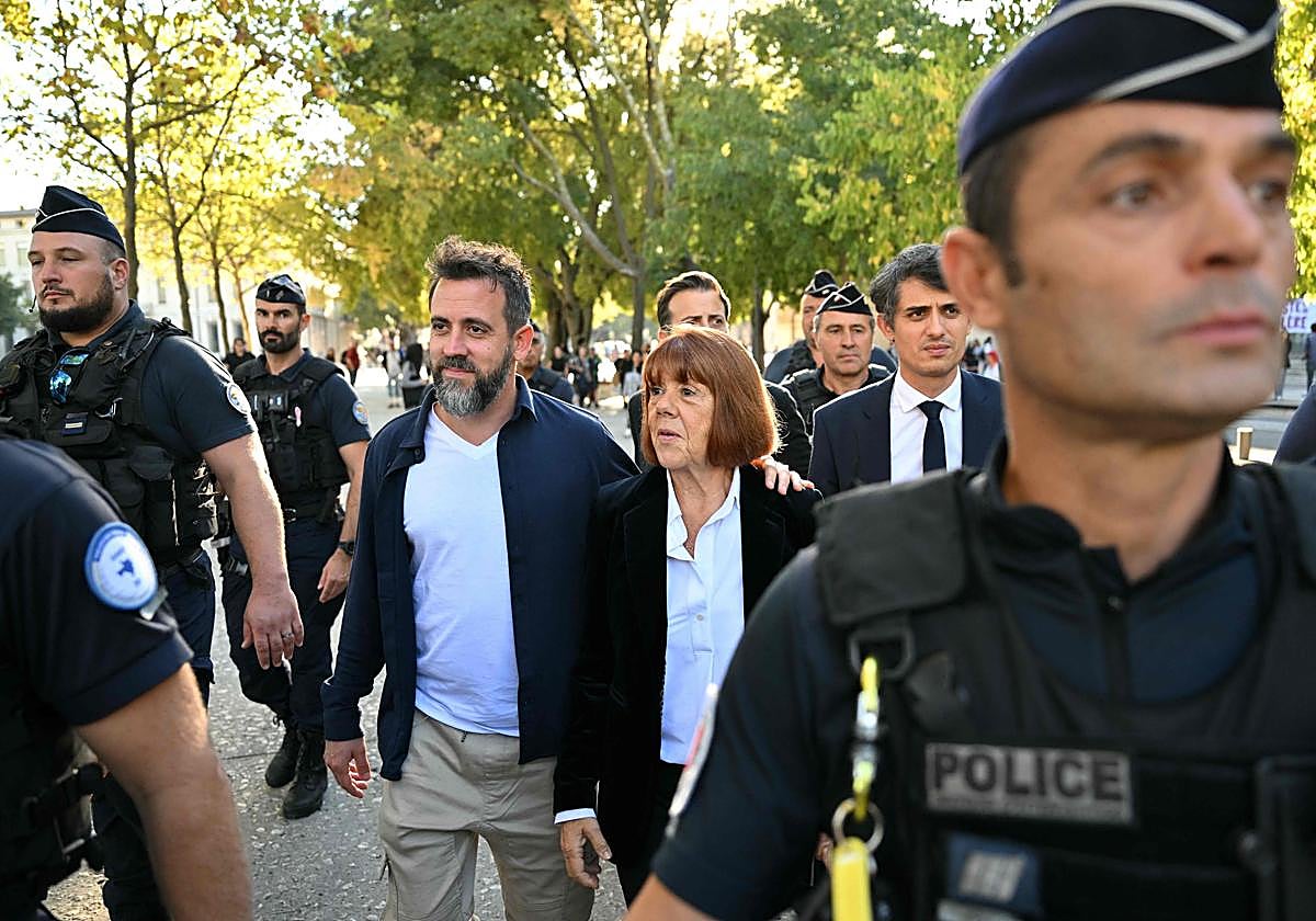 Gisele Pelicot a su llegada al tribunal.