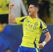 Cristiano Ronaldo celebra un gol con la camiseta del Al Nassr.