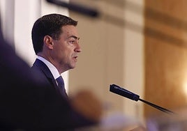 El lehendakari Imanol Pradales durante su intervención en el Fórum Europa en Madrid