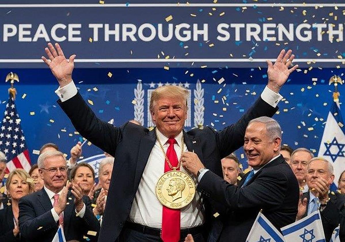 Fotomontaje generado por Inteligencia Artificial y difundido por Netanyahu.