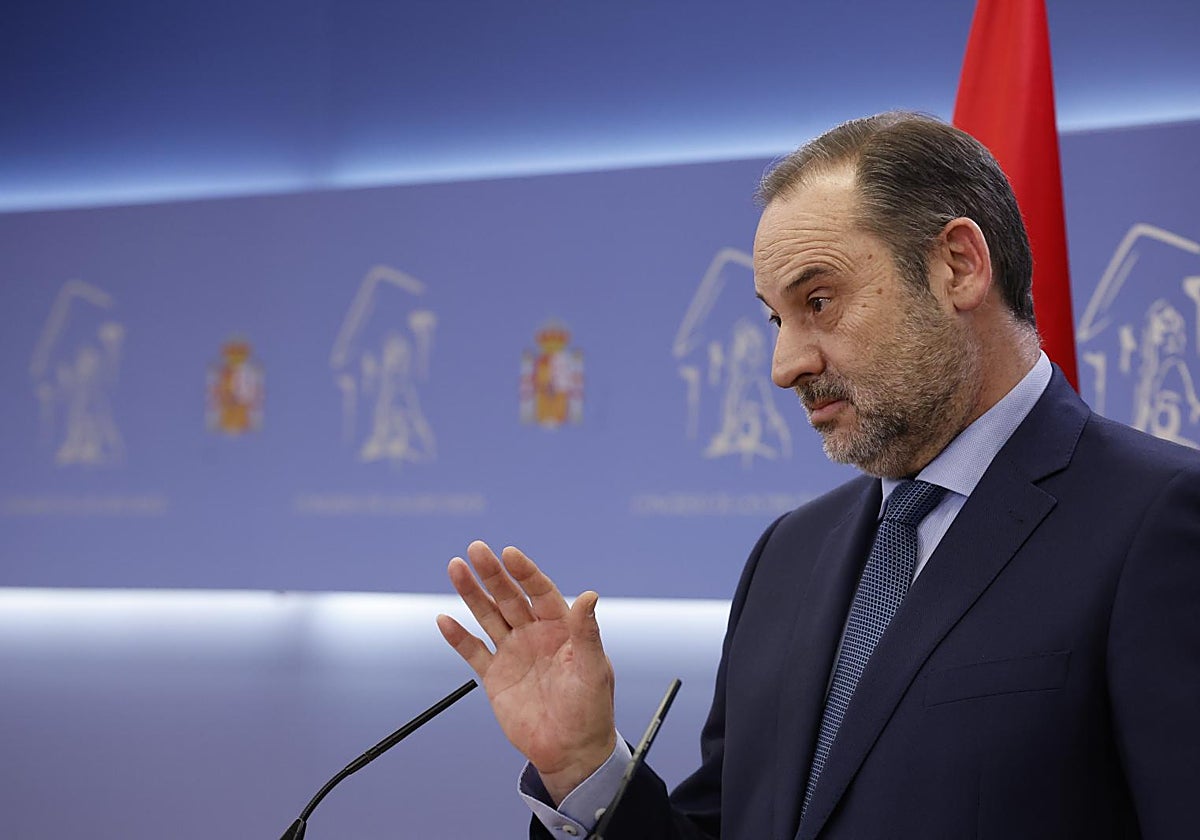 El exministro de Transportes José Luis Ábalos en el Congreso.