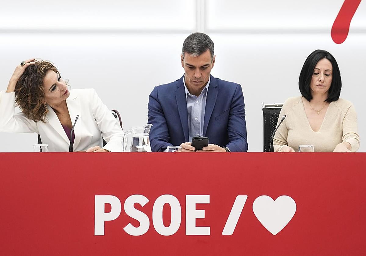 Pedro Sánchez preside la reunión de la Comisión Ejecutiva Federal del PSOE en Ferraz.