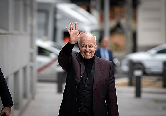 El productor televisivo, José Luis Moreno, a su llegada a la Audiencia Nacional para declarar como investigado en marzo pasado.