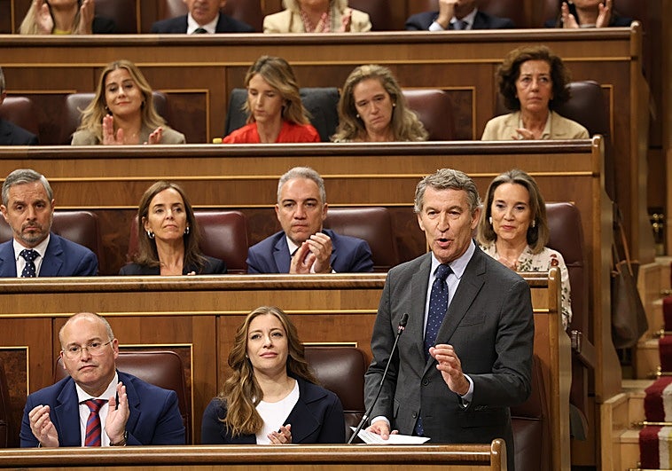 Alberto Núñez Feijóo en la sesión de control al Gobierno, este martes.