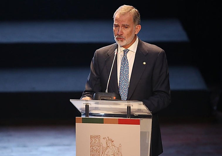 King Felipe VI speaks during the inauguration ceremony of the 10th International Language Congress this Wednesday, in Arequipa (Peru).