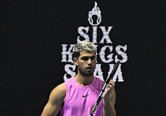 Carlos Alcaraz en su partido ante Taylor Fritz este miércoles.