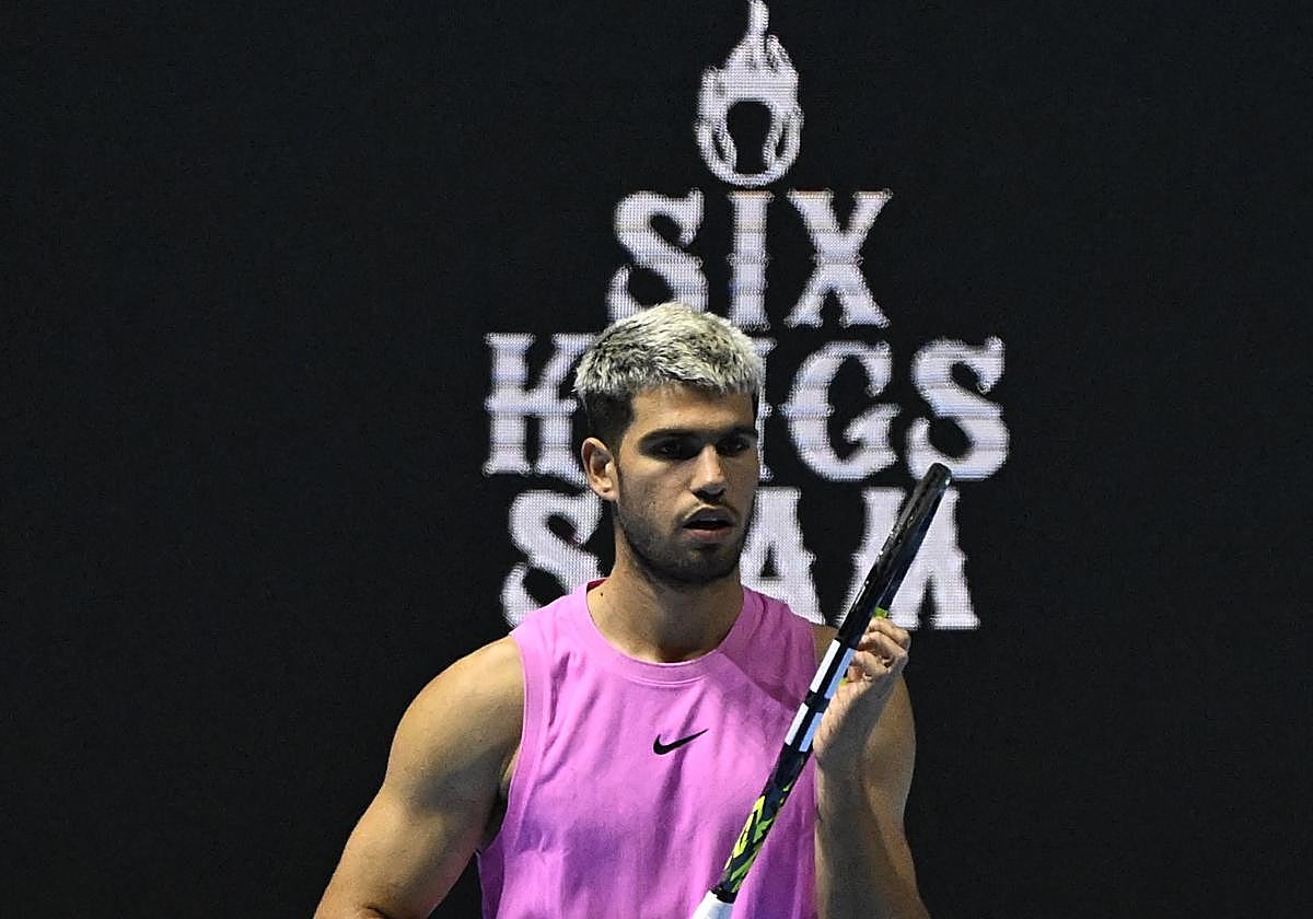 Carlos Alcaraz en su partido ante Taylor Fritz este miércoles.