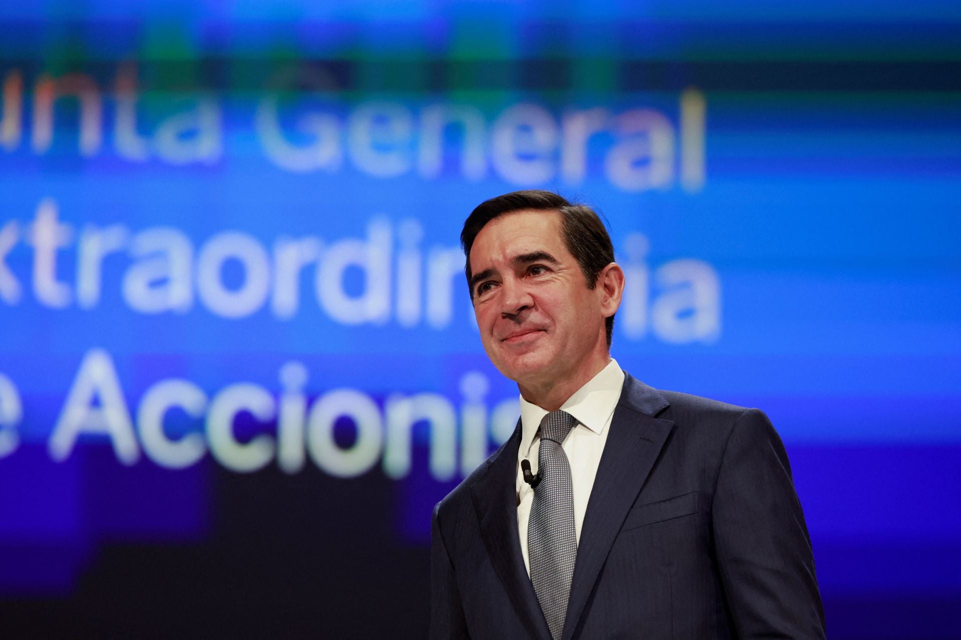 El presidente de BBVA Carlos Torres en la celebración de una junta de accionistas de la entidad