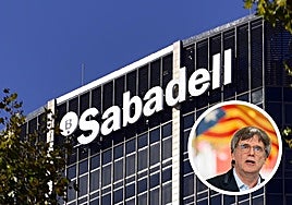 El logo del Banco Sabadell en una oficina de Barcelona.